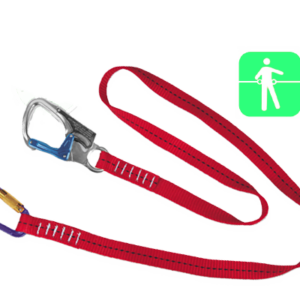 Slinga para Arnés de Seguridad "POSICIONAMIENTO" 1.8mt. 1 Gancho Fijo de ALUMINIO FORJADO / 1 Mosquetón de Seguridad DURO ALUMINIO. Zubi-Ola®